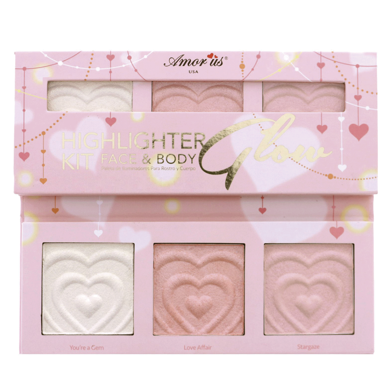 Paleta 3 Iluminadores rostro y cuerpo “Glow” de AmorUs-0