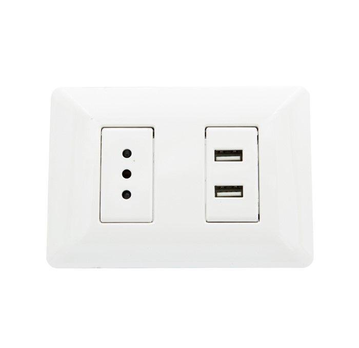 Enchufe Tomacorriente Simple con 2 USB Philco-2