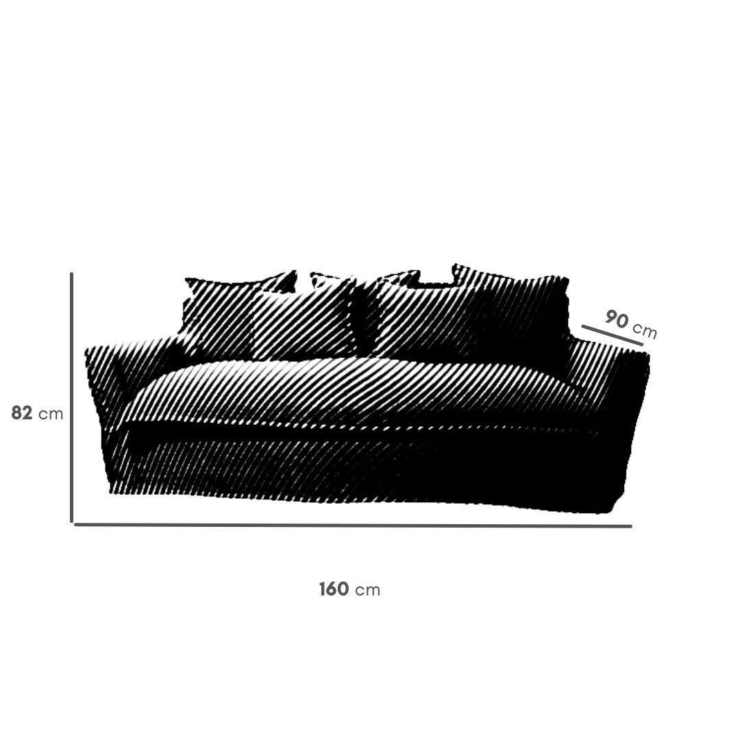 Sofa Gema 1,6 Mts Cafe con funda-3