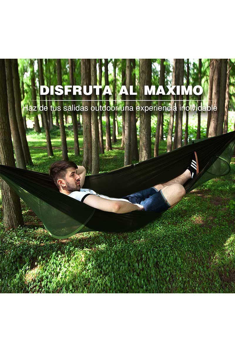 Hamaca Camping Outdoor con Mosquitero Verde-5