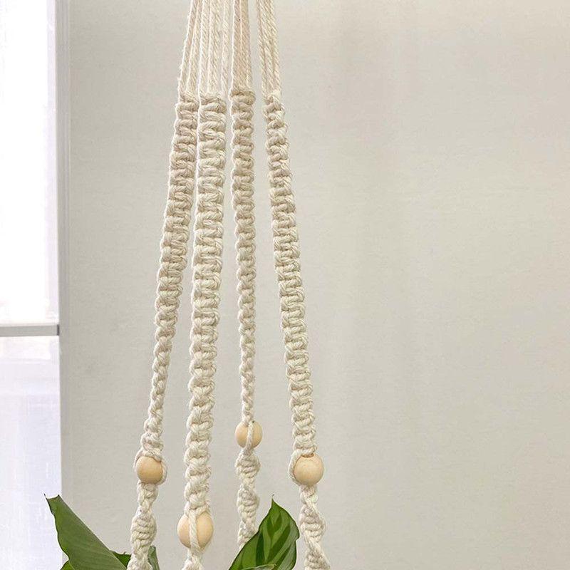 Colgador de Plantas Macramé Simple Blanco (G)-4