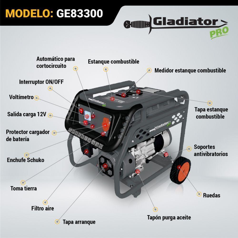 Generador Bencinero 2,8 Kw. Gladiator-1