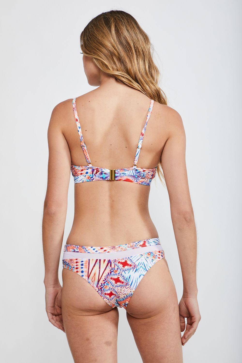 BIKINI CON MALLA GEOMÉTRICO ROJO SIOUX-1