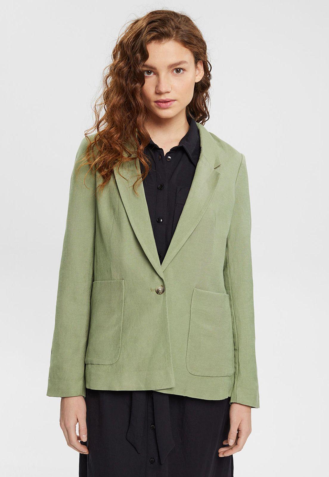 Blazer De Un Botón Esprit Khaki-0