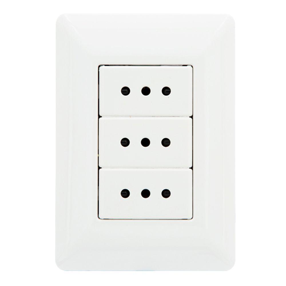 Enchufe Para Muro Triple 250v 10a - Malik-0