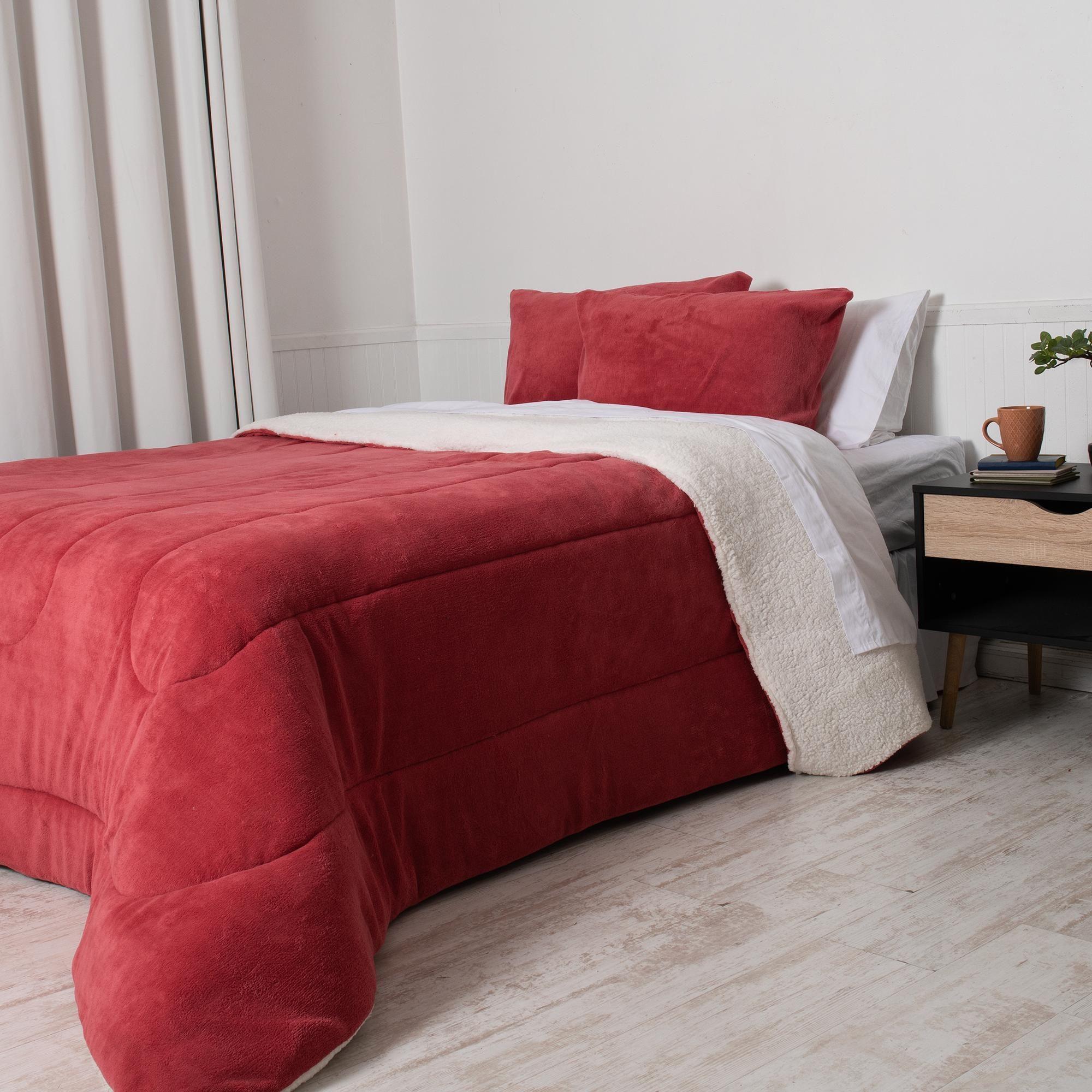 Plumon Coral Sherpa King Burdeo-2