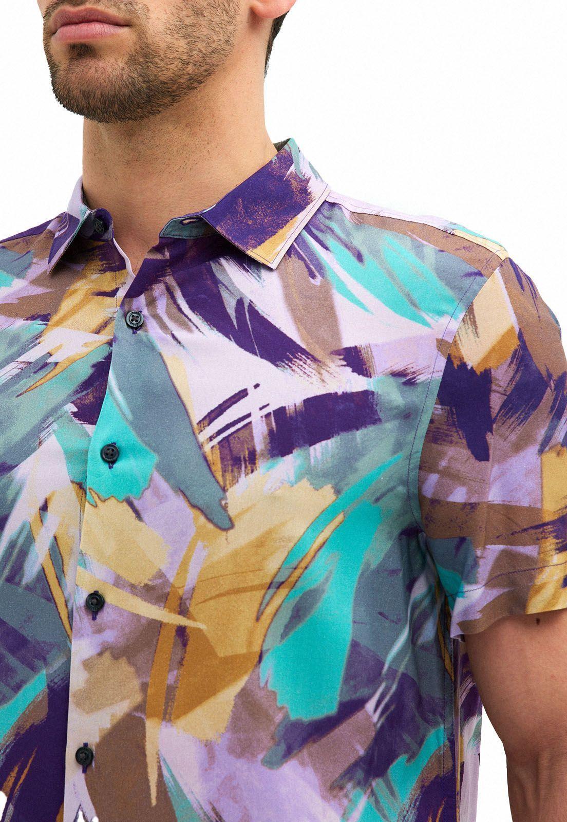 Camisa estampada lila ultra soft-2