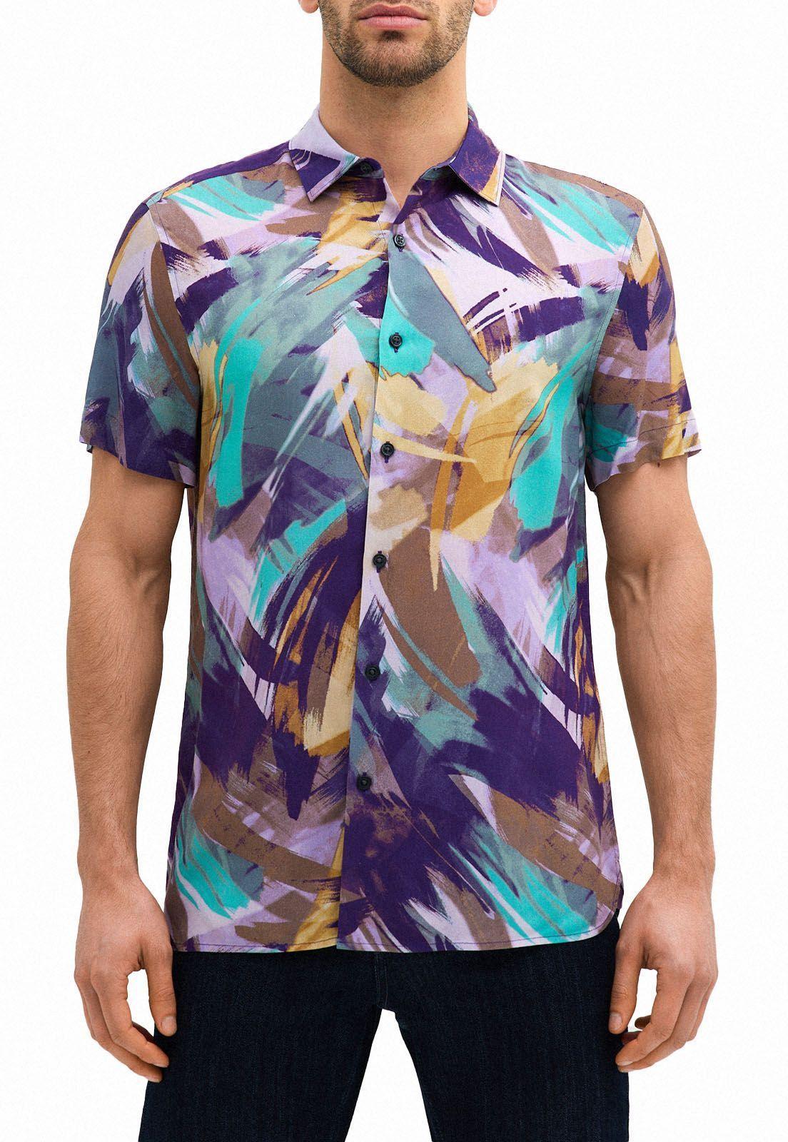 Camisa estampada lila ultra soft-0