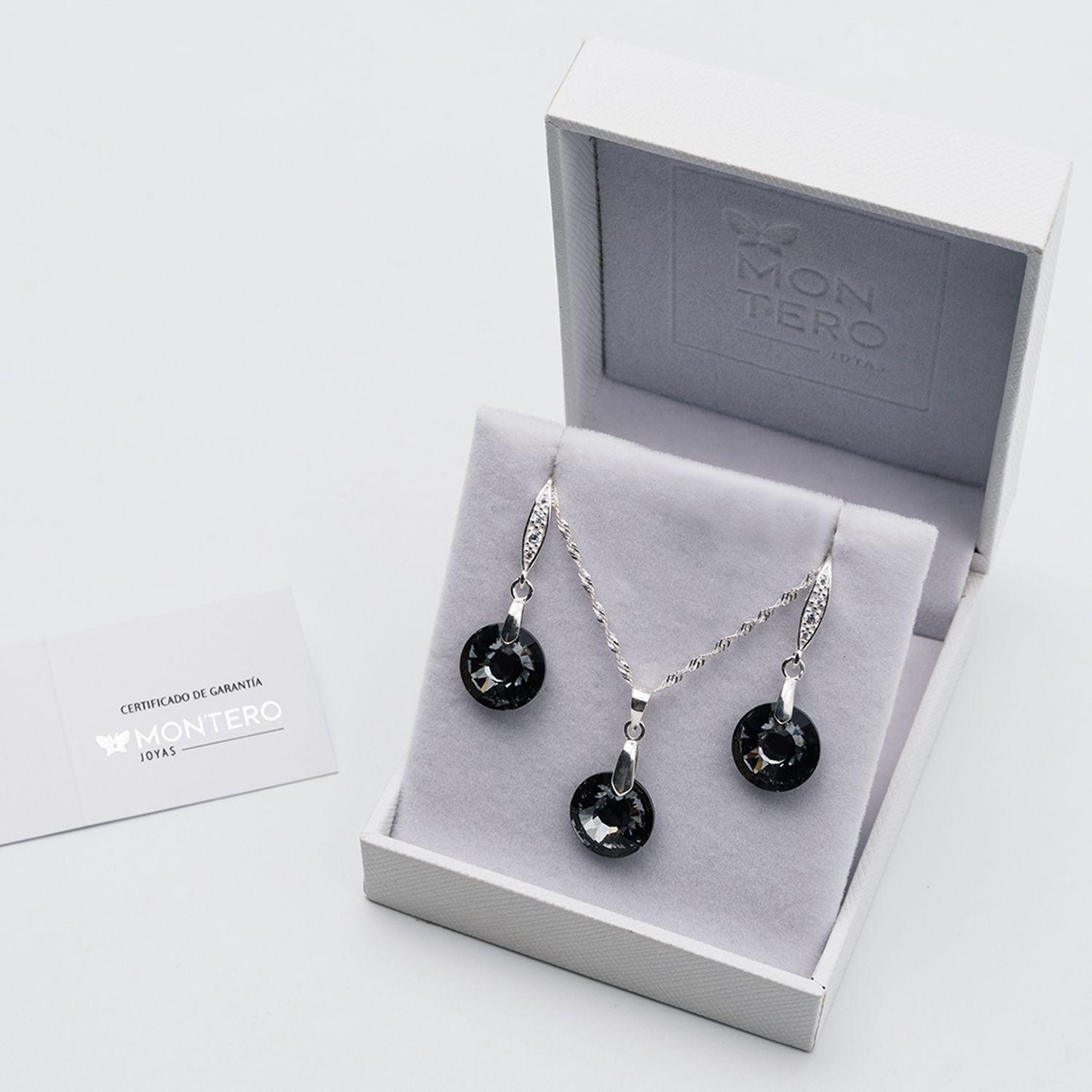 Conjunto Enigma Cristales Genuinos Silver Night-2