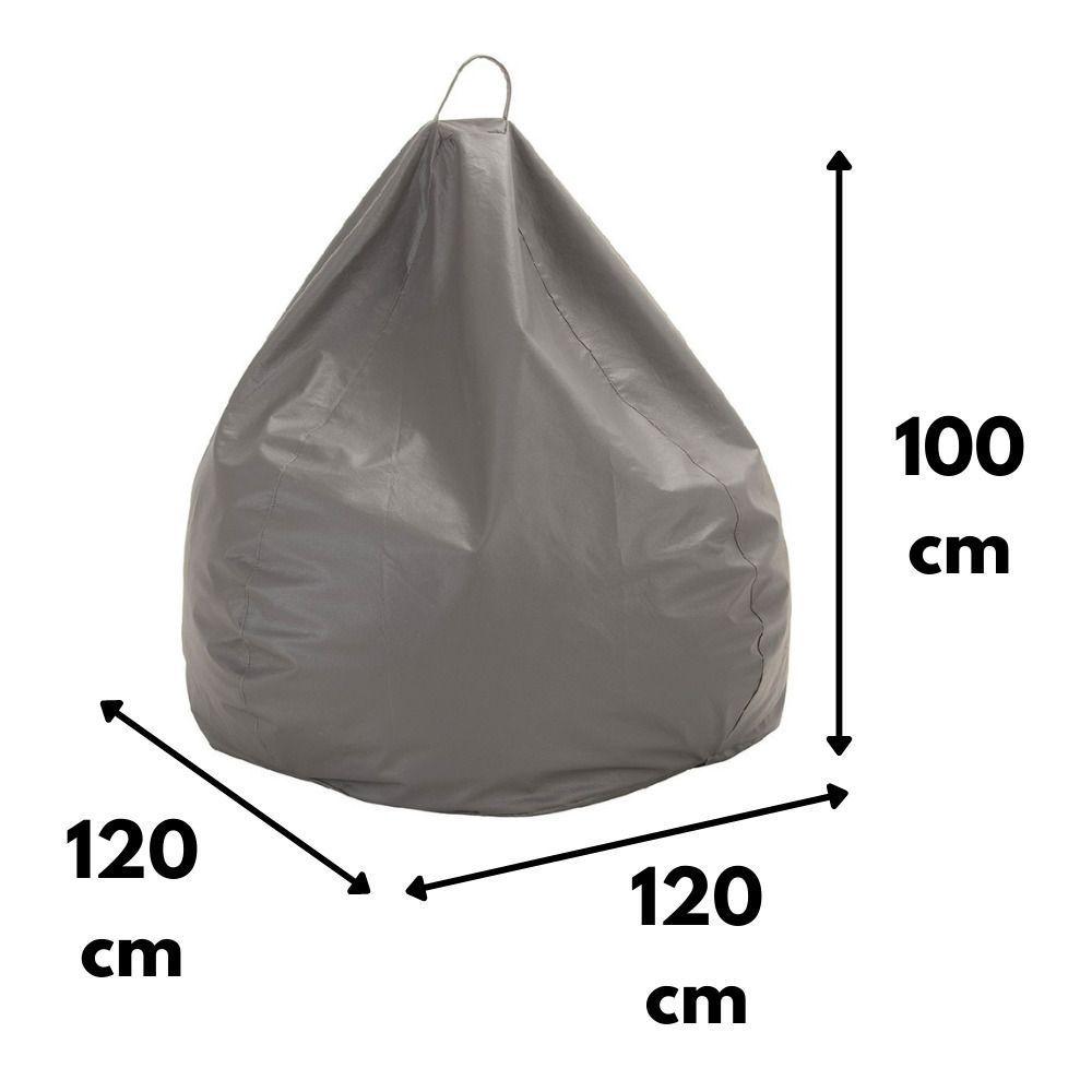 Pouf Pera Gris Cuerina 100x120x120 cm Máxima Design-2