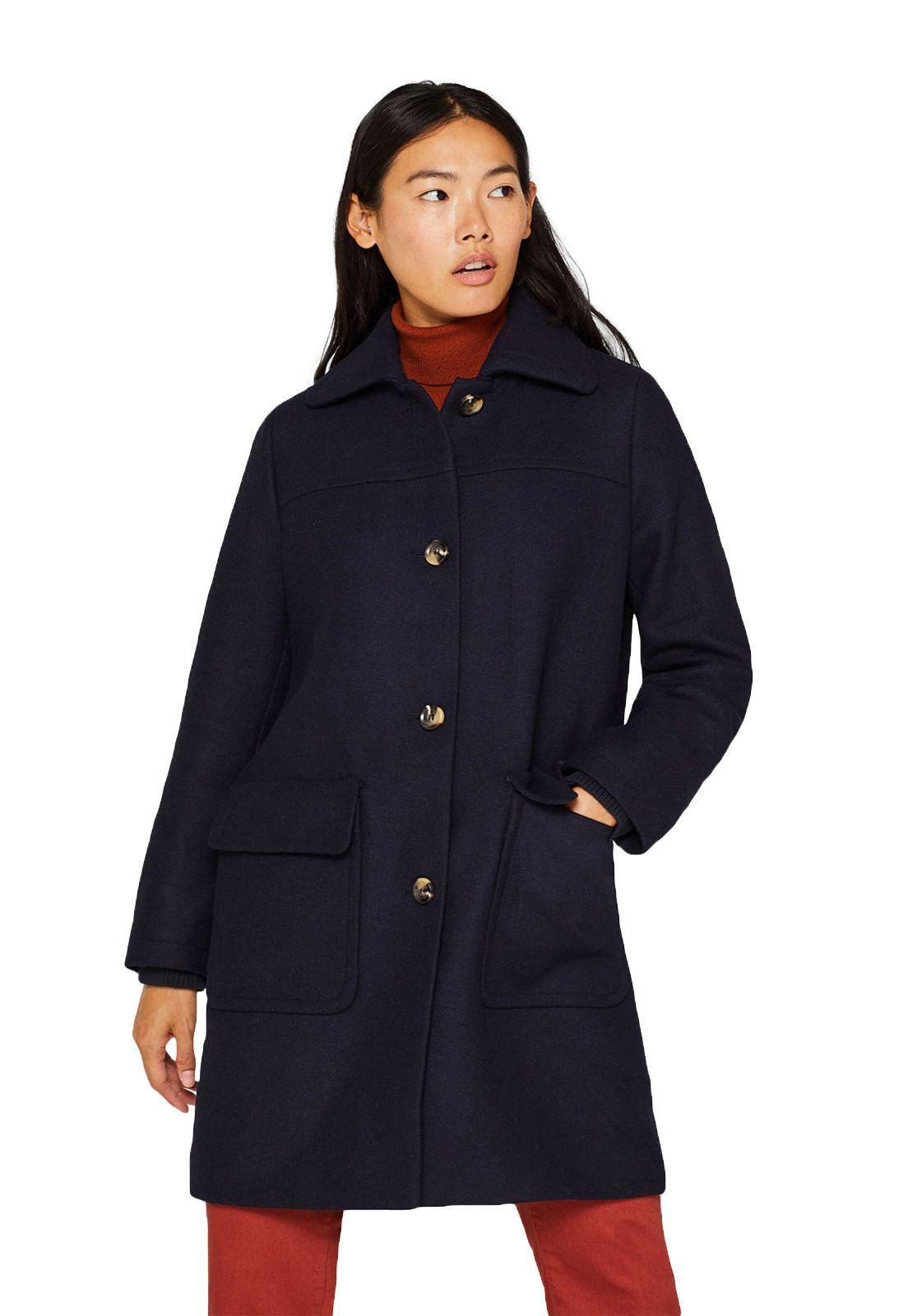 Con lana: abrigo con bolsillos de solapas-4