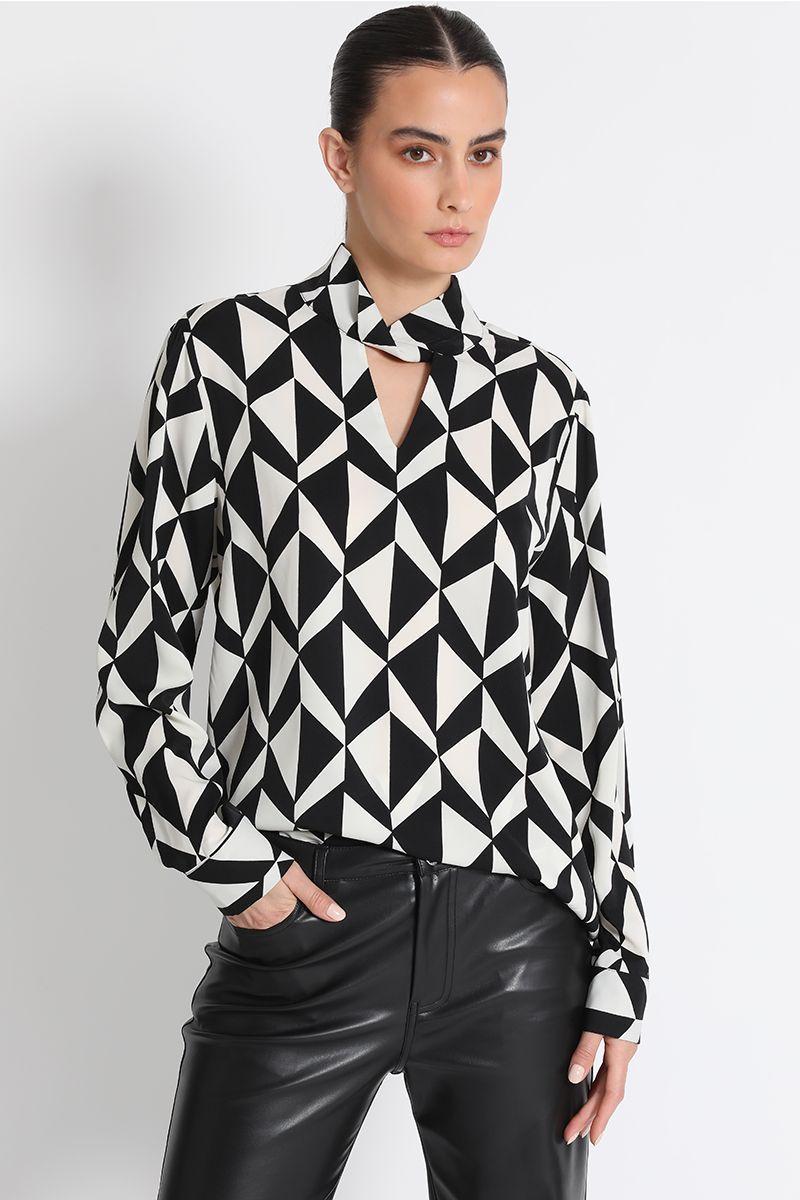 Blusa Estampado Arlequín Negro Liola-0