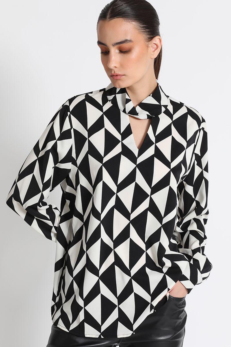 Blusa Estampado Arlequín Negro Liola-1