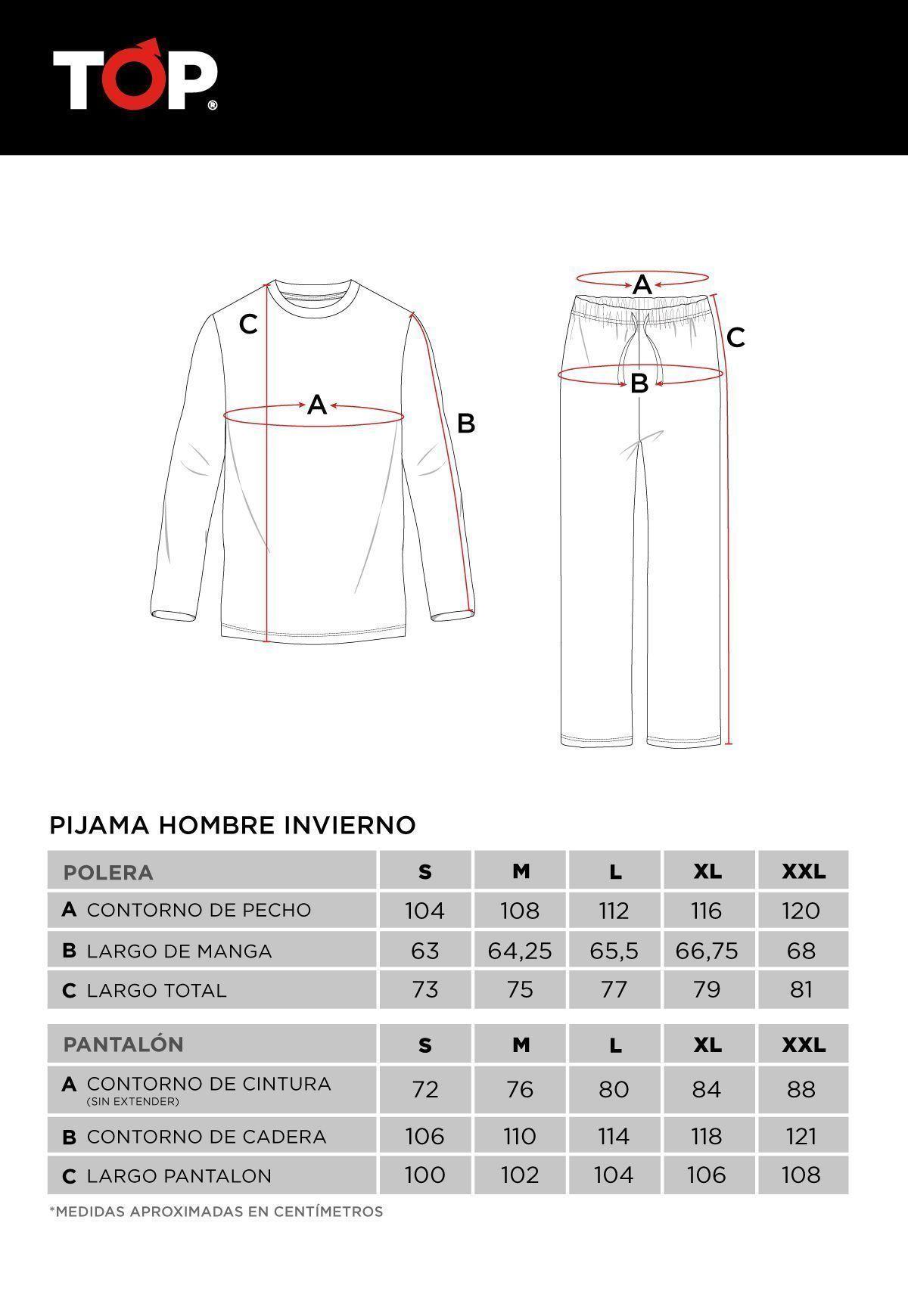 Pijama Algodón Invierno Manga Larga Top 226c1-3