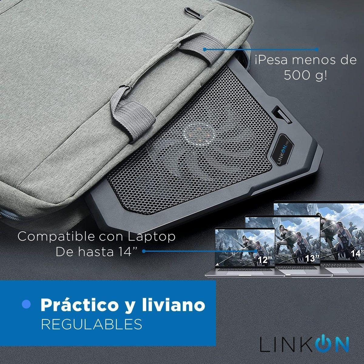 Base Ventilador Notebook Cooler 2 Ventiladores Enfriador Notebook Lcd Luz RGB-3