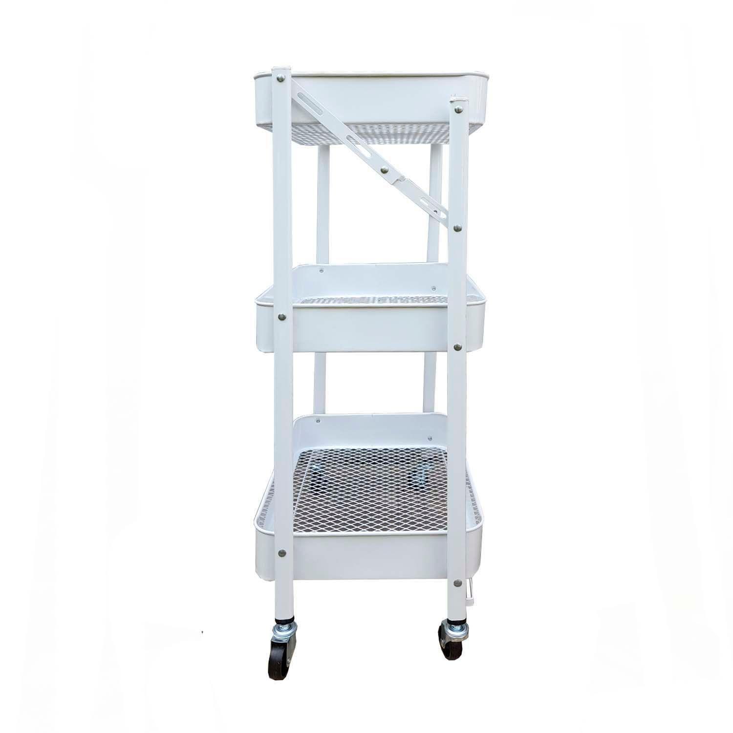 Carro Organizador Plegable con Ruedas  Blanco-2