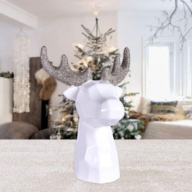Figura Decorativa Reno Blanco Navidad-3