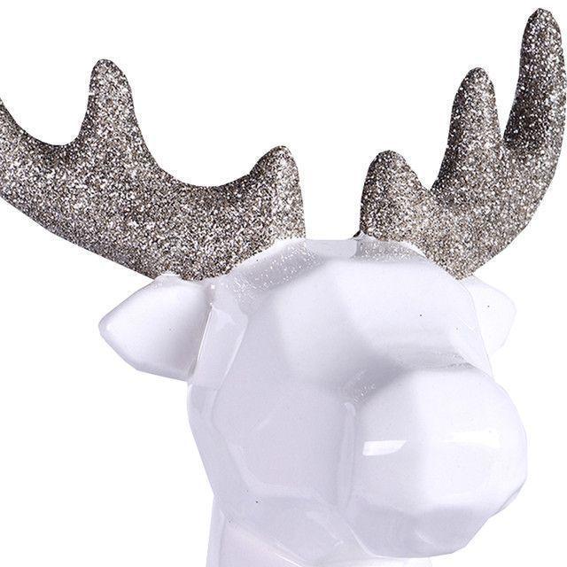 Figura Decorativa Reno Blanco Navidad-2