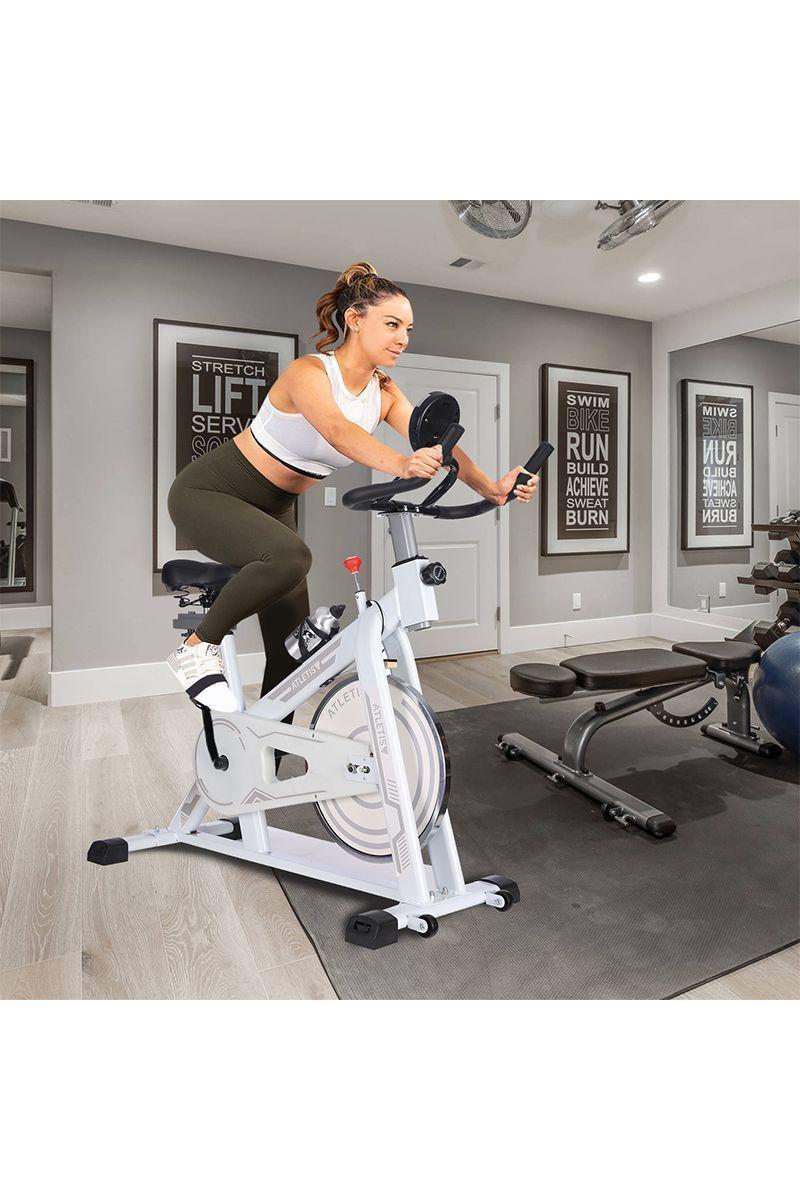 Bicicleta Spinning Pro II con Monitor LCD Blanca-1