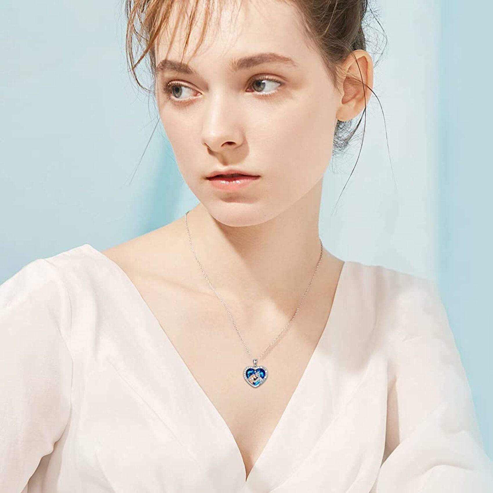 Collar Mujer Perro Cristal Plata 925-3
