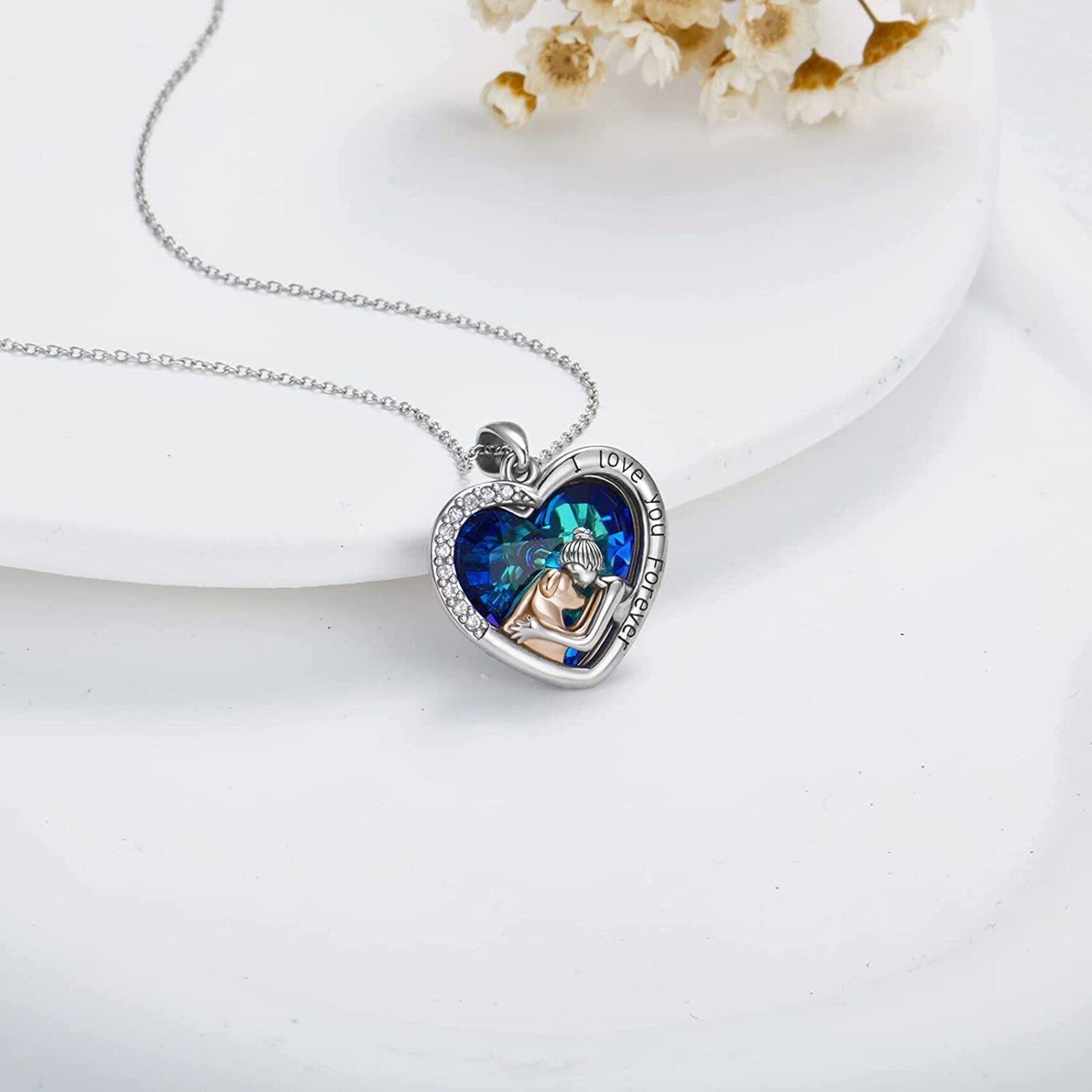 Collar Mujer Perro Cristal Plata 925-2