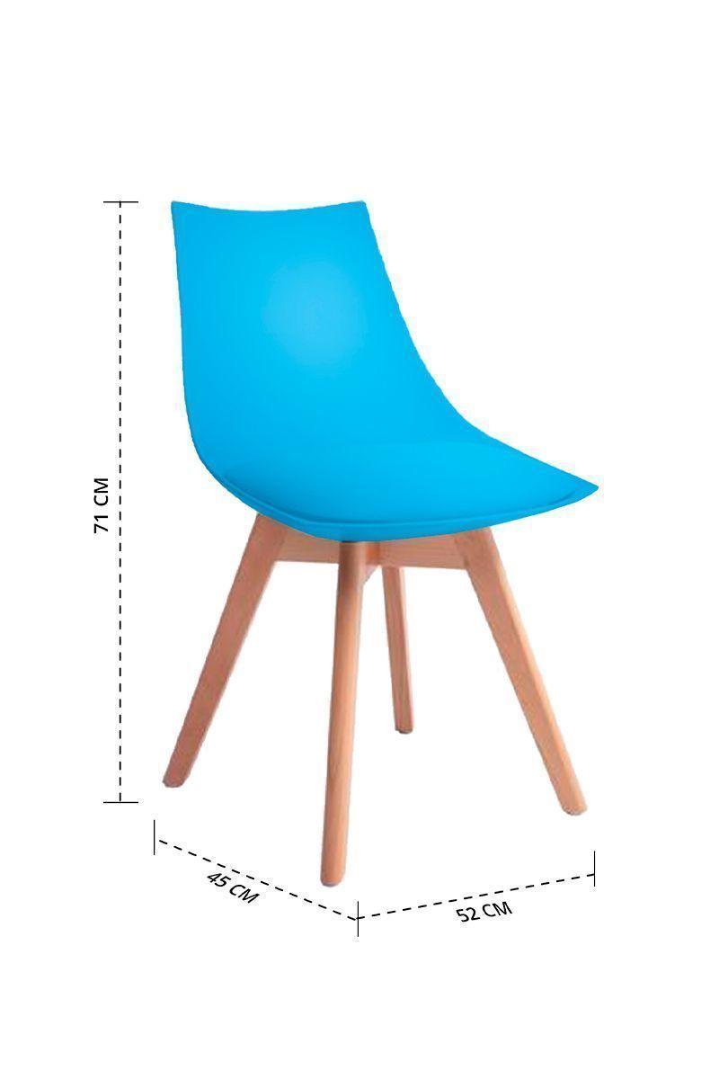 Silla de Comedor con Patas de Madera Celeste-2