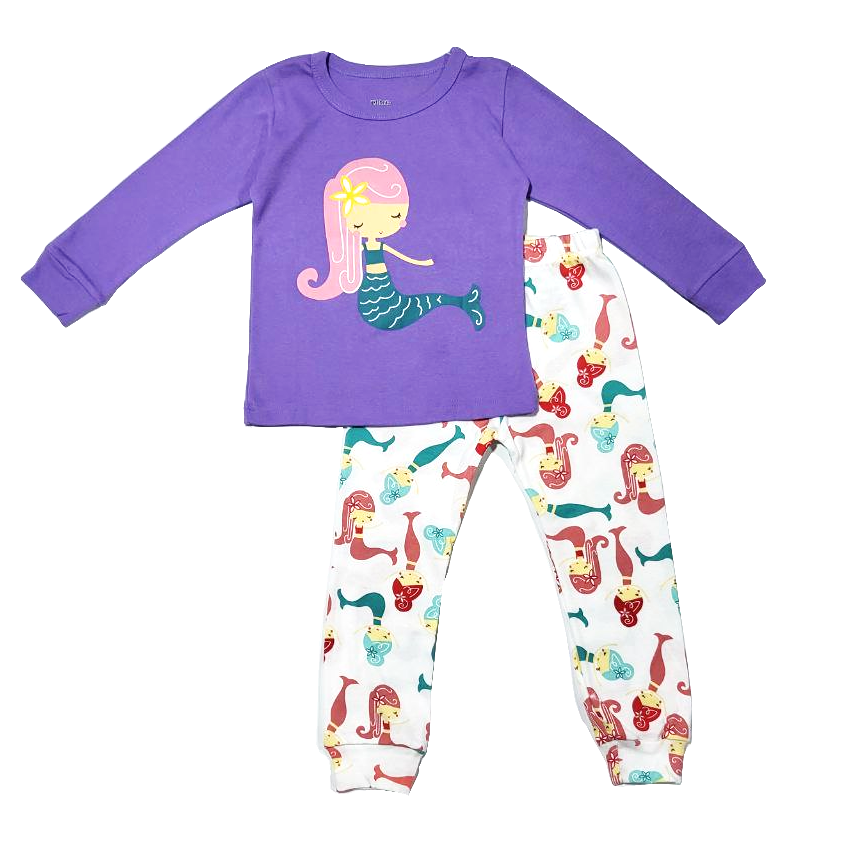 Pijama algodón niña sirena-0
