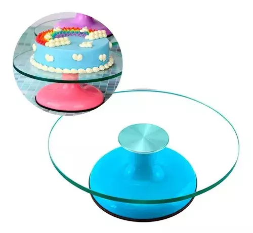 Base Giratoria Tortas Plato Giratorio Base Vidrio 30cm -0