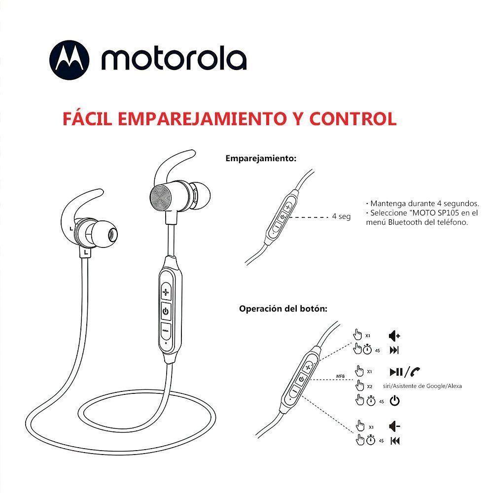 Audífonos Inalámbricos Motorola Sp105 In Ear Bluetooh IPX5-3