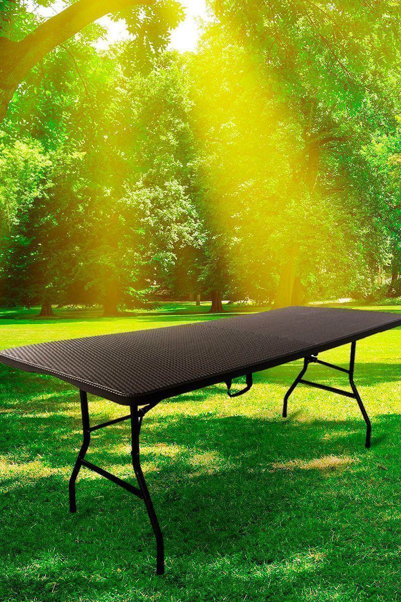 Mesa Plegable Tipo Maleta Ratán 74 X 74 X 180 cm-5