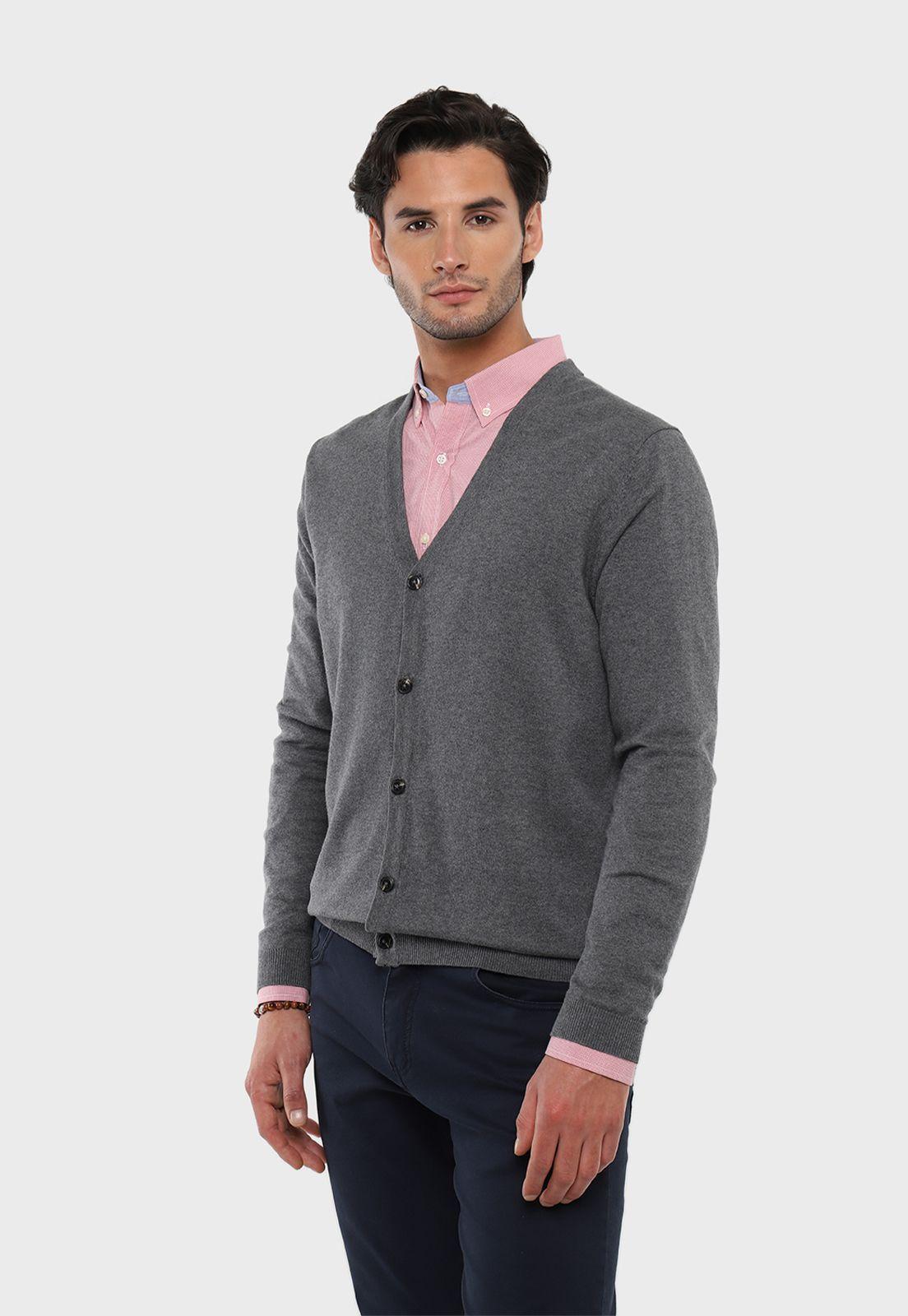 Cárdigan Melange Manga Larga Arrow-0