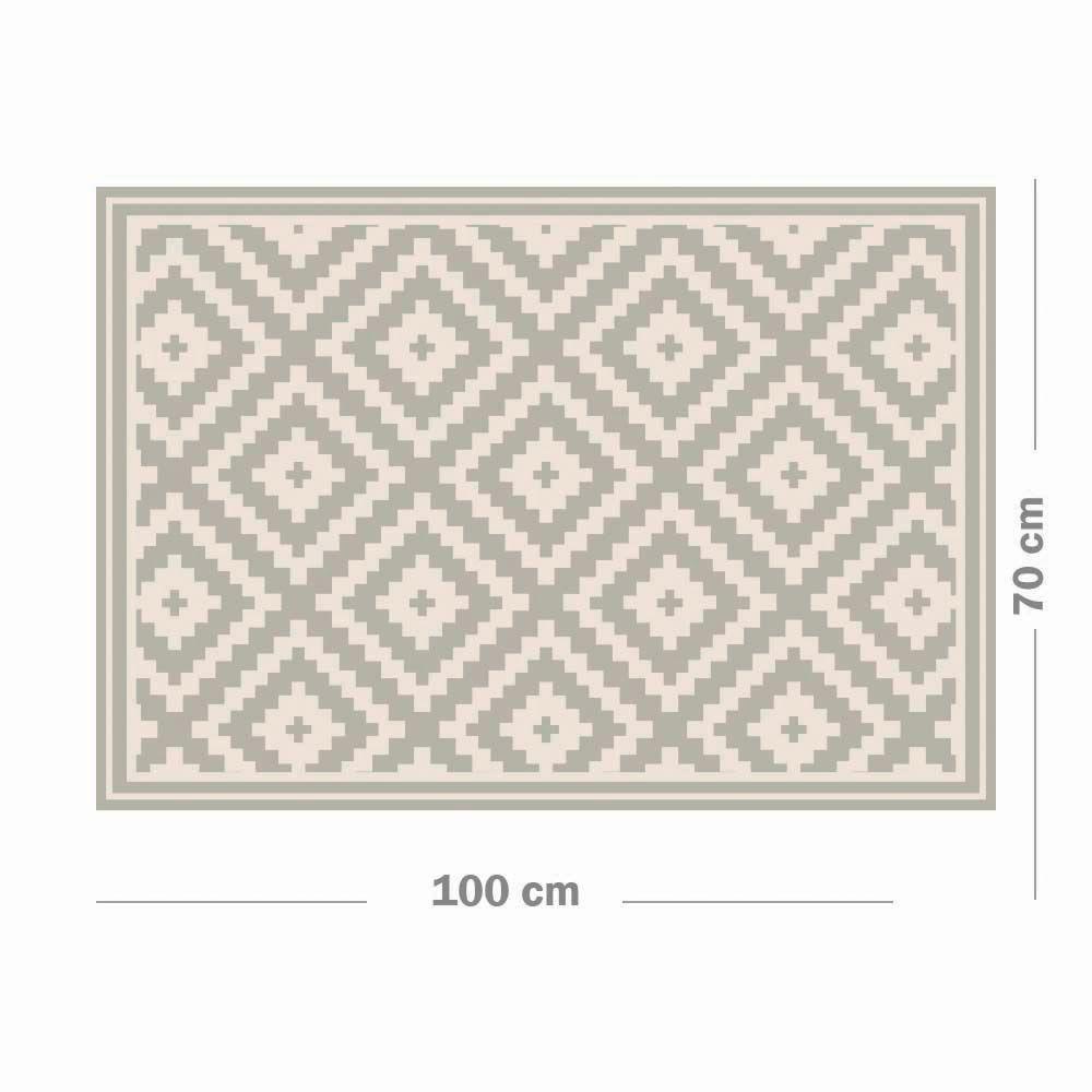 Alfombra Decorativa Cocina Dormitorio Rombos Ceniza 70X100Cm-1