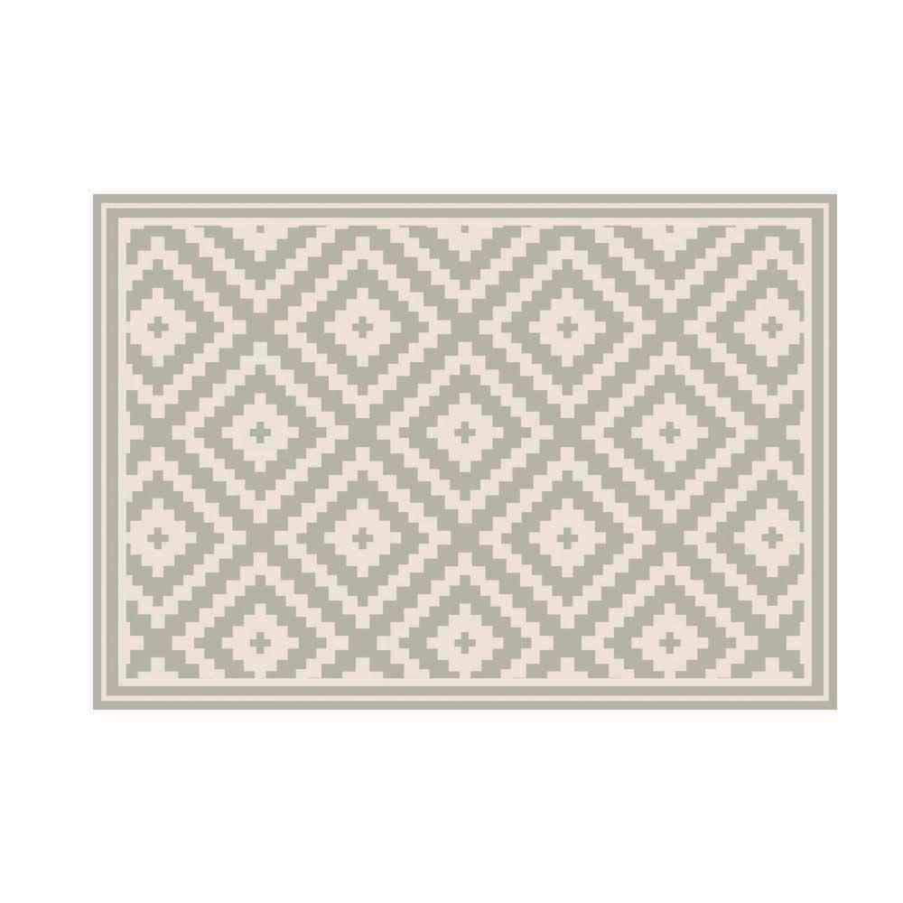 Alfombra Decorativa Cocina Dormitorio Rombos Ceniza 70X100Cm-0