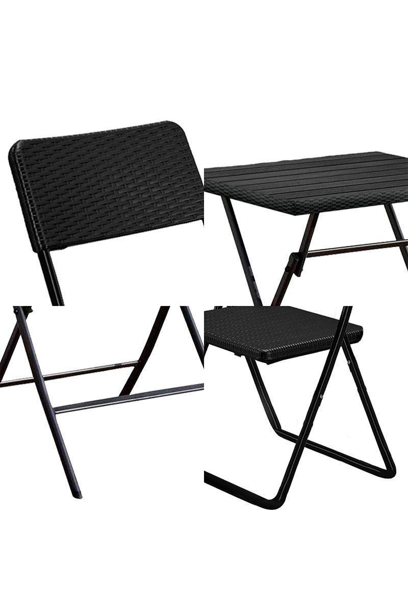 Set de Terraza Plegable 3 Piezas 46x53x84cm Café-5