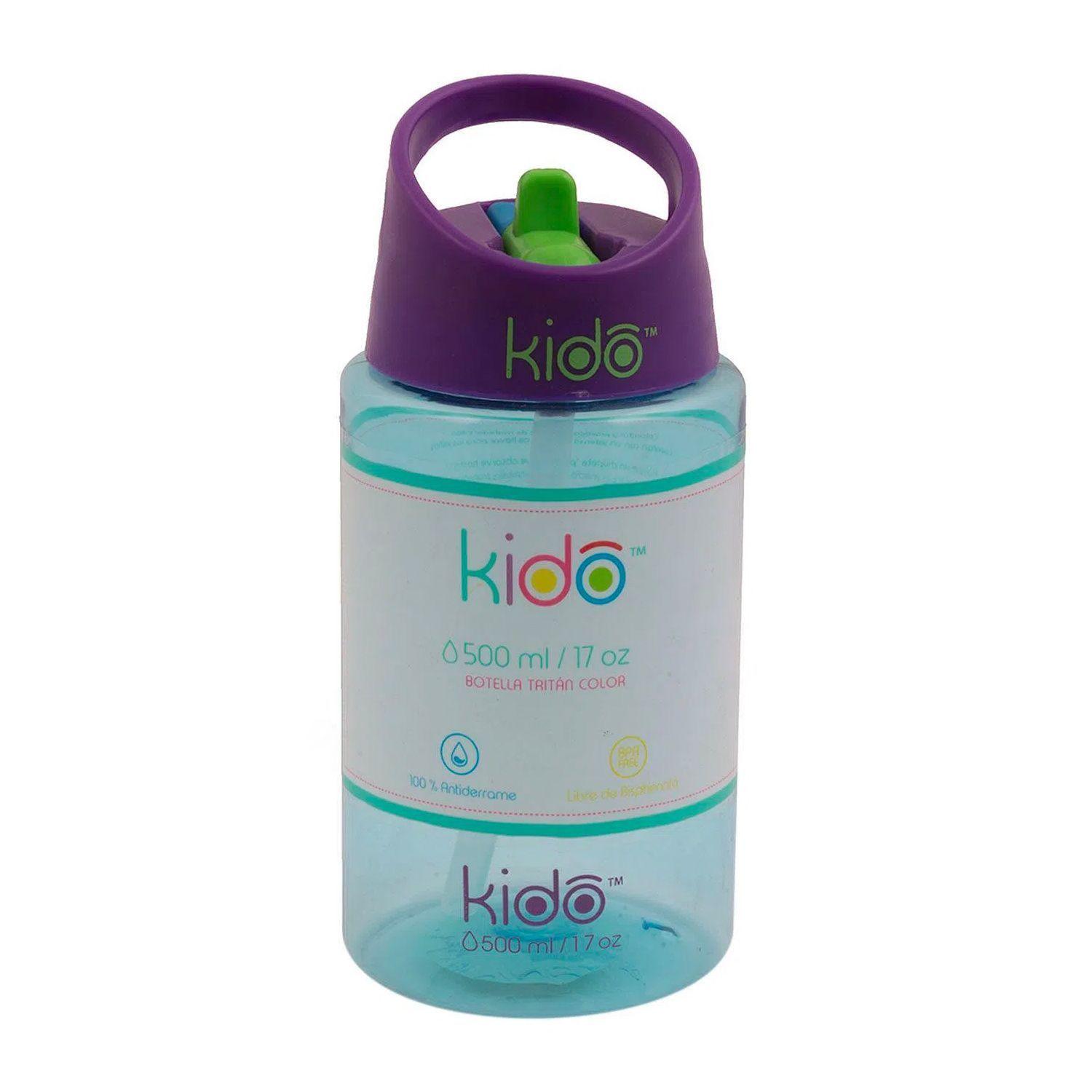 Botella de Agua Antiderrame 500 ml Rosado/Amarillo - KIDO-2