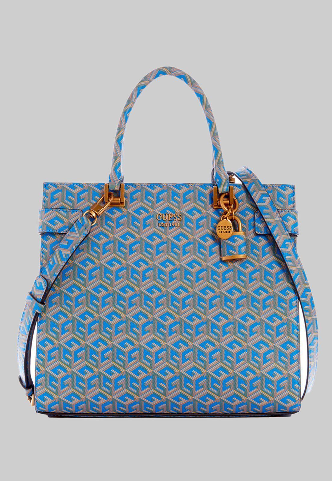 Cartera Atene Society Satchel Aql Azul Guess-0