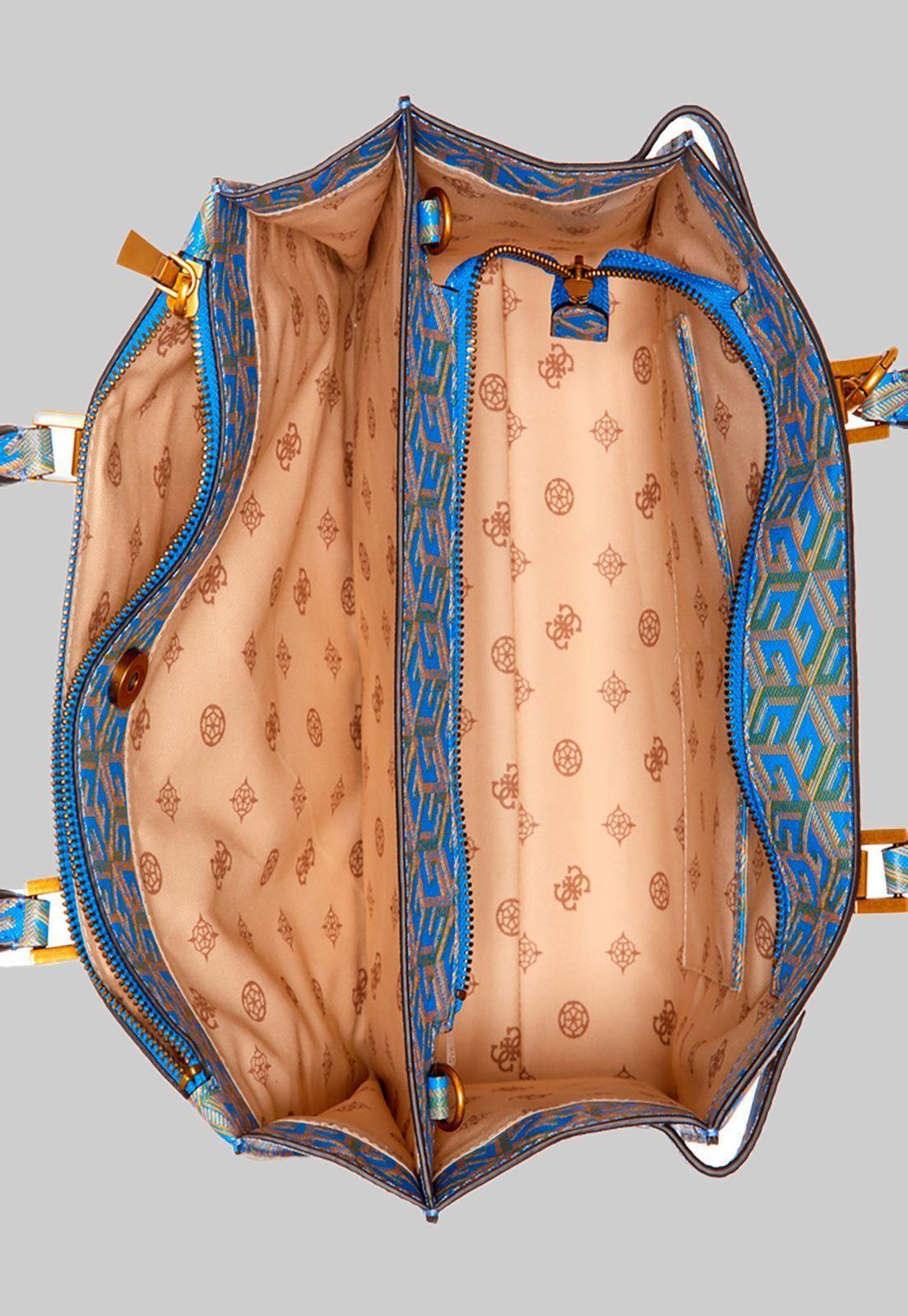 Cartera Atene Society Satchel Aql Azul Guess-3