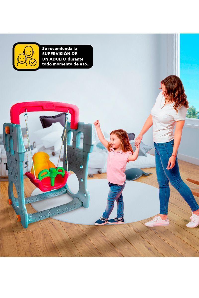 Castillo Columpio Infantil Gris-1