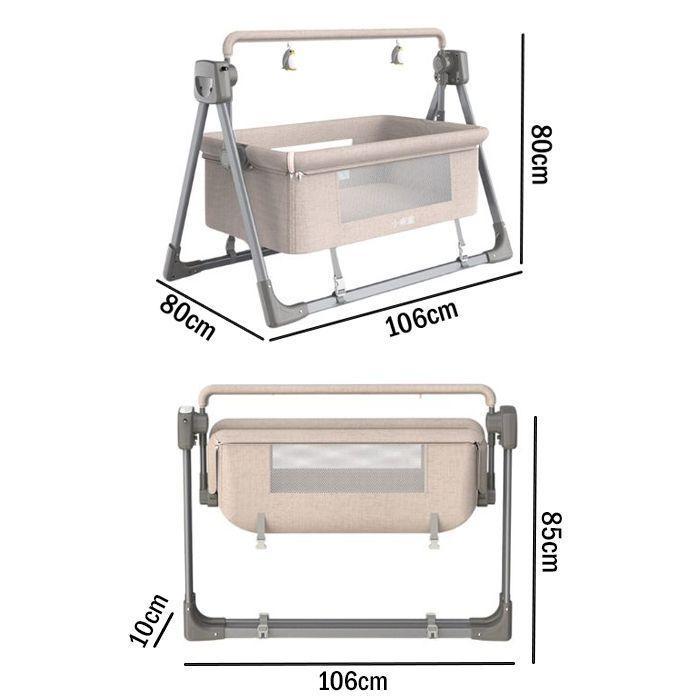 Cuna Mecedora Eléctrica Para Bebé Portátil-3