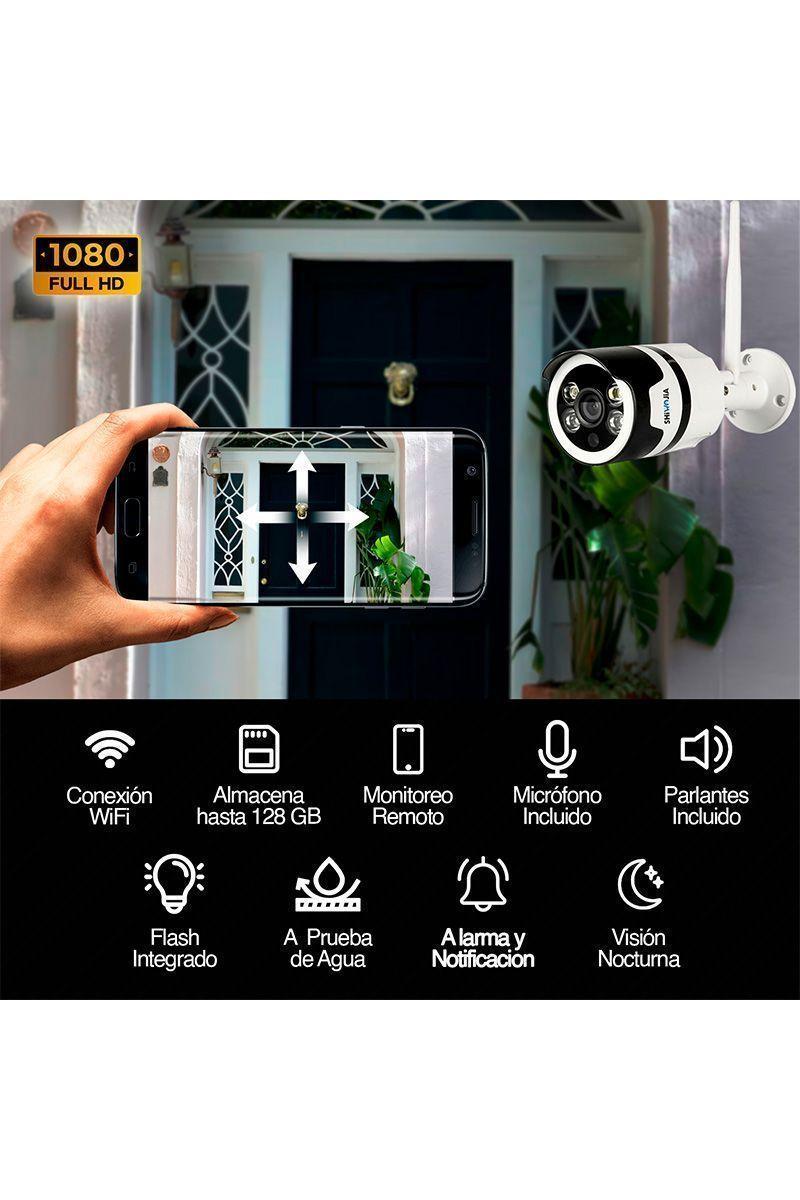 Cámara Exterior Sensor de Movimiento 1080P Blanco-1