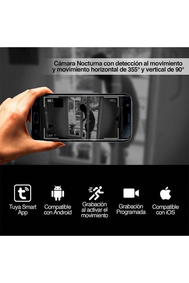 Cámara Exterior Sensor de Movimiento 1080P Blanco-2