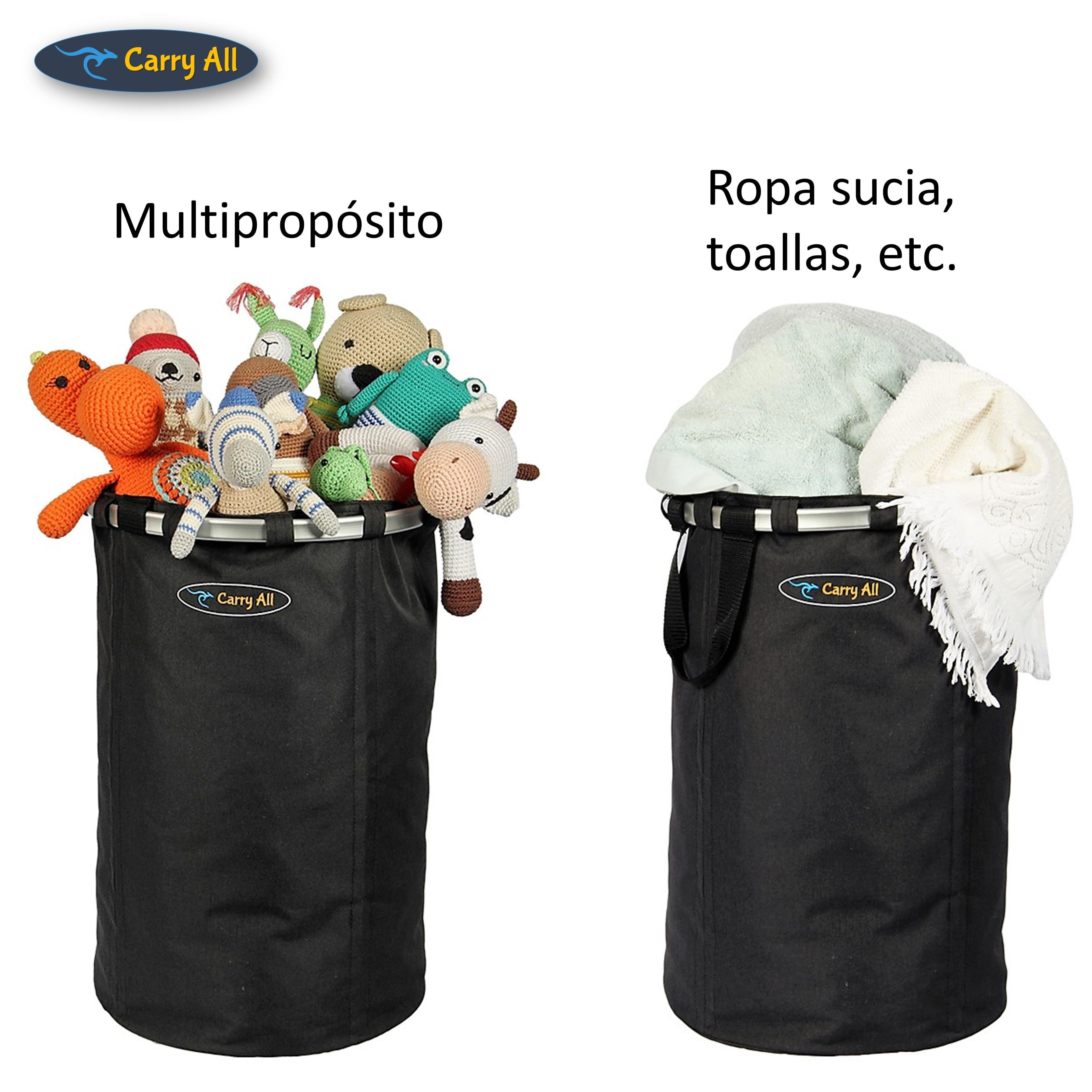 Canasto Ropa Multipropósito Organizador 65 Litros Plegable Cesta Black-2