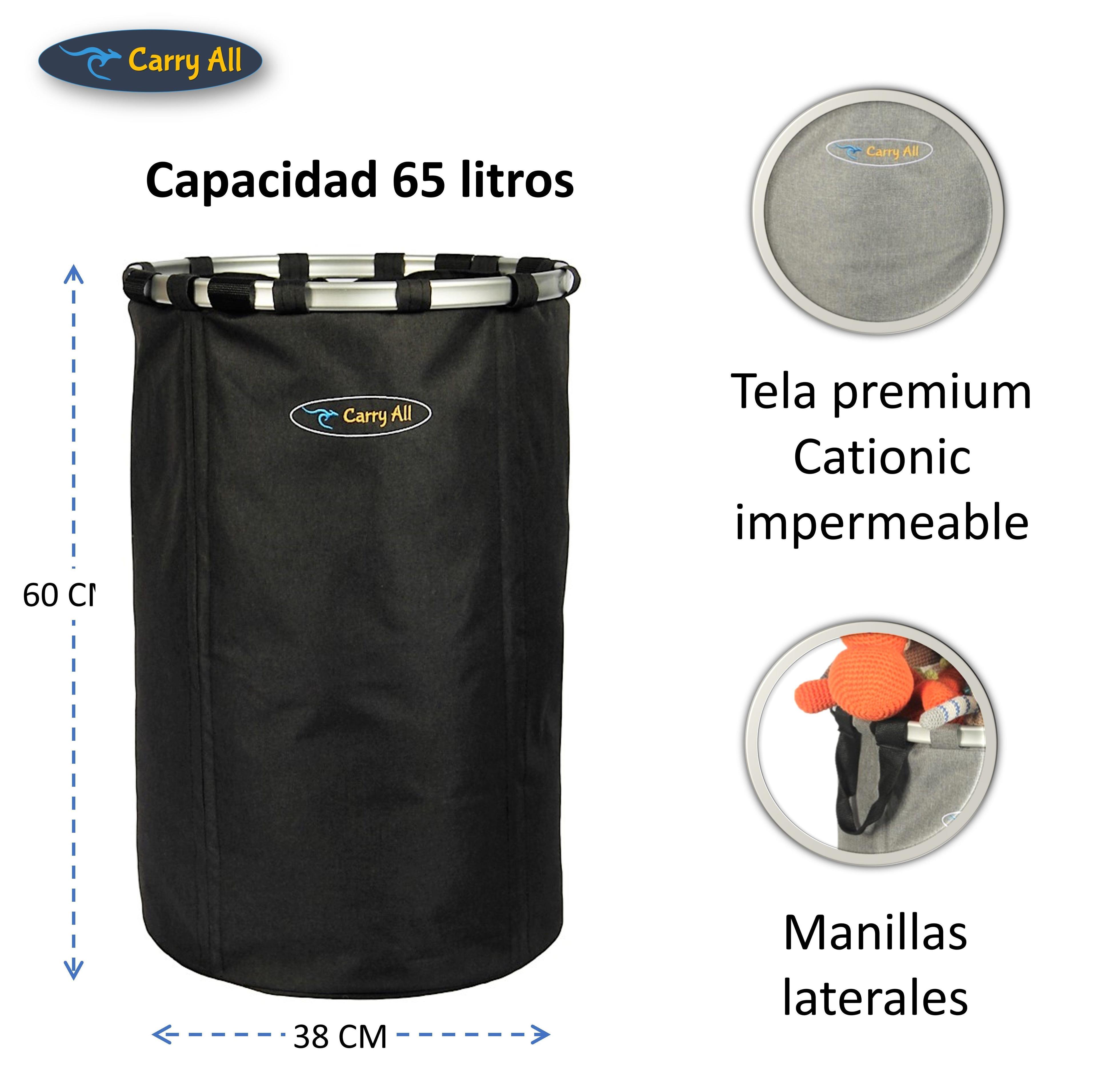Canasto Ropa Multipropósito Organizador 65 Litros Plegable Cesta Black-1