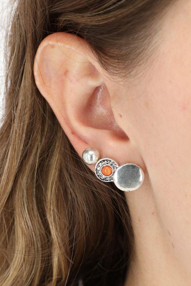 Set de Aros Círculos Plateado Humana-1