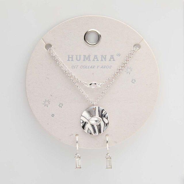 Set Collar y Aro Plateado Ver Humana-1