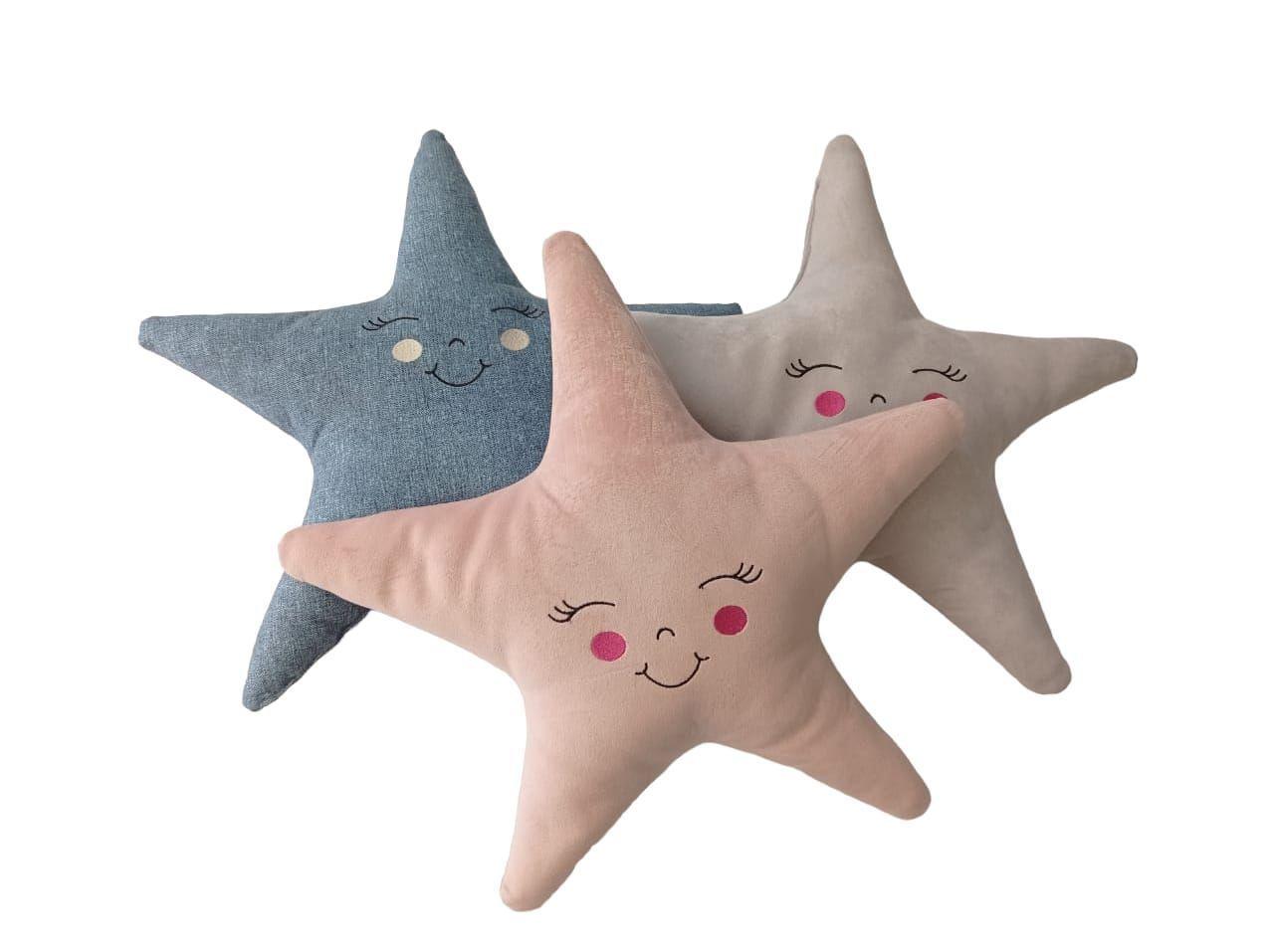 Pack 3 Cojines Azul, Rosado y Crudo Bordadas-0