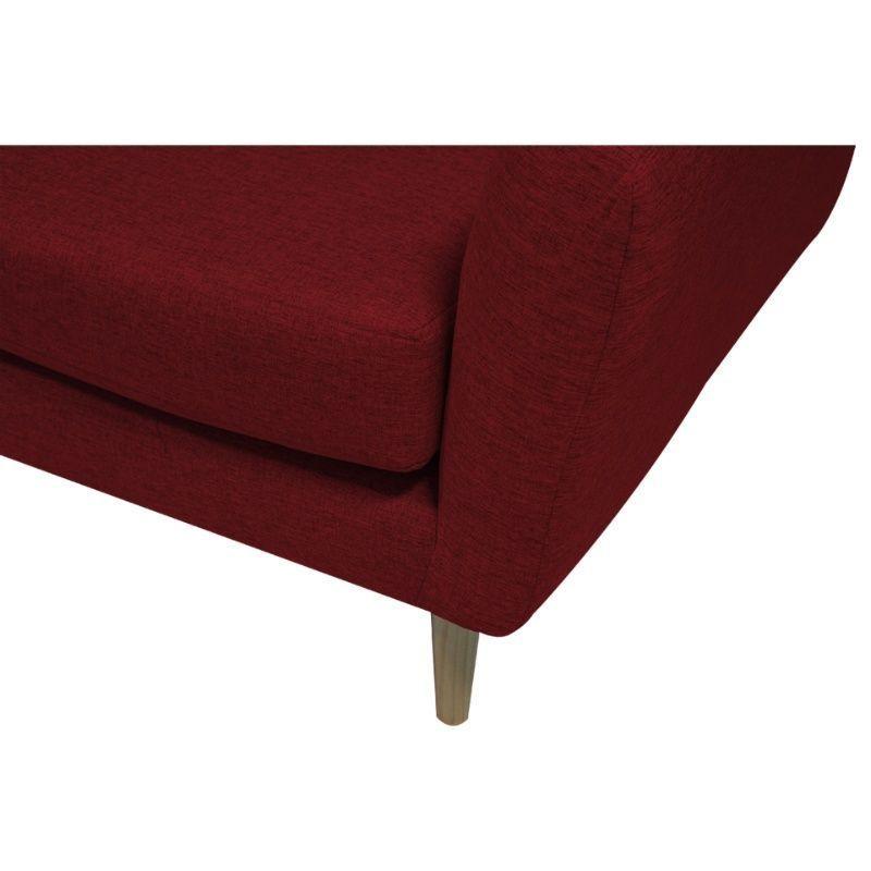 Sofá Lenora Chenille Tipo Lino Rojo 3 Cuerpos-2