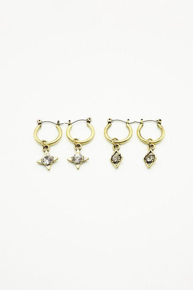 Set de Aros Shine Dorado Humana-0