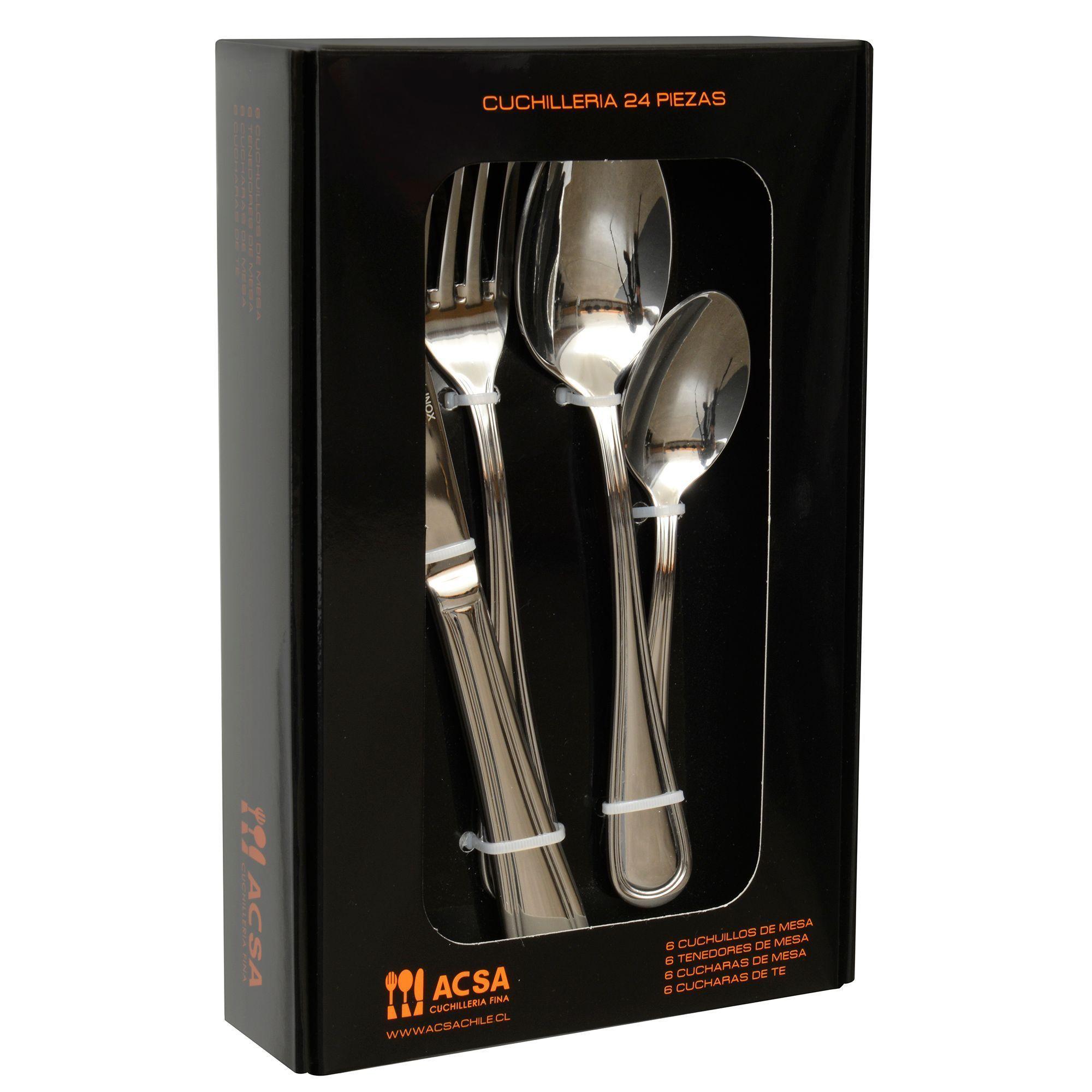 ACSA  YABEL SET CUBIERTOS CAJA CARTON 24 Piezas Mod YABEL-0