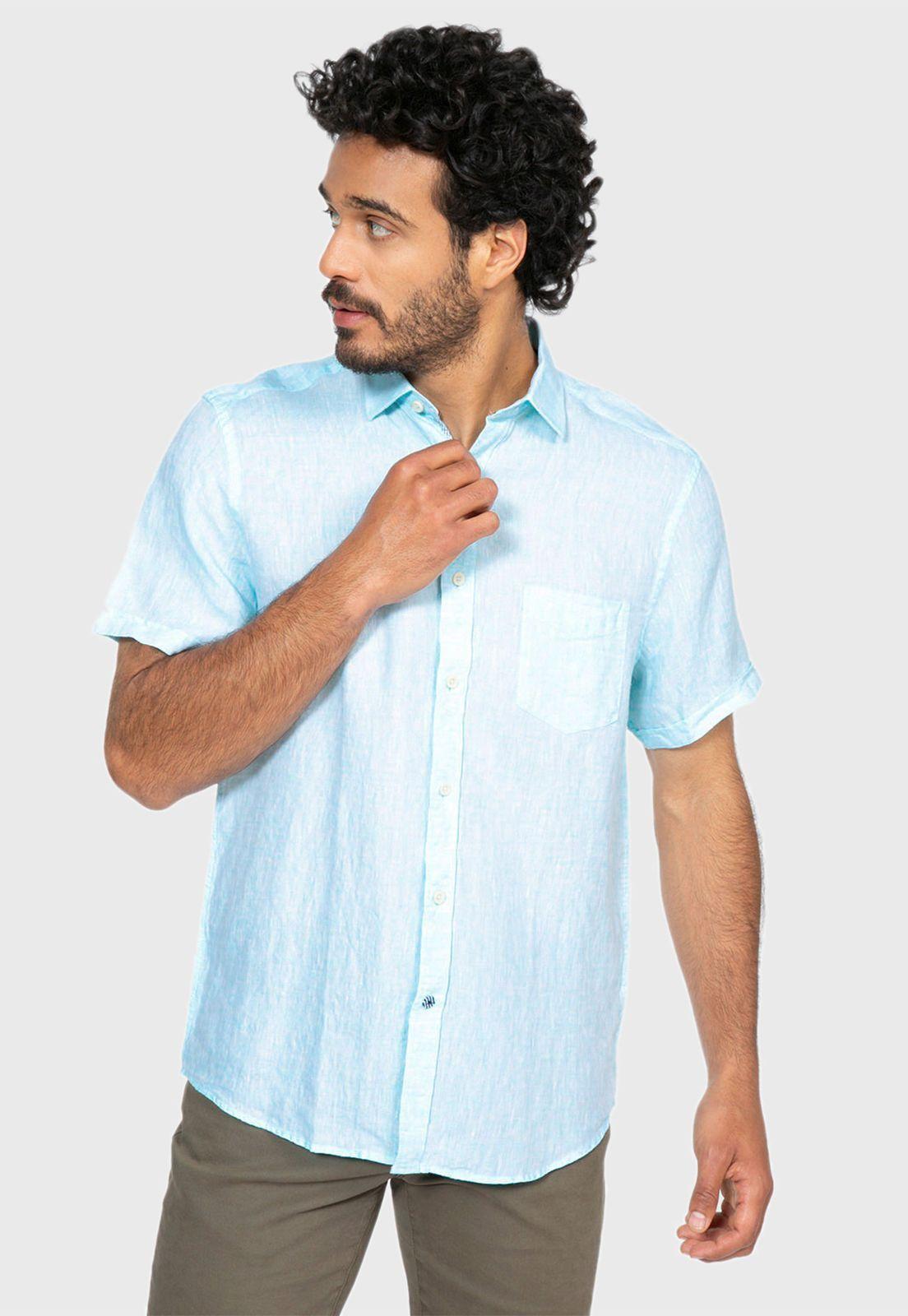 Camisa Lino Lisa Aqua Arrow-0